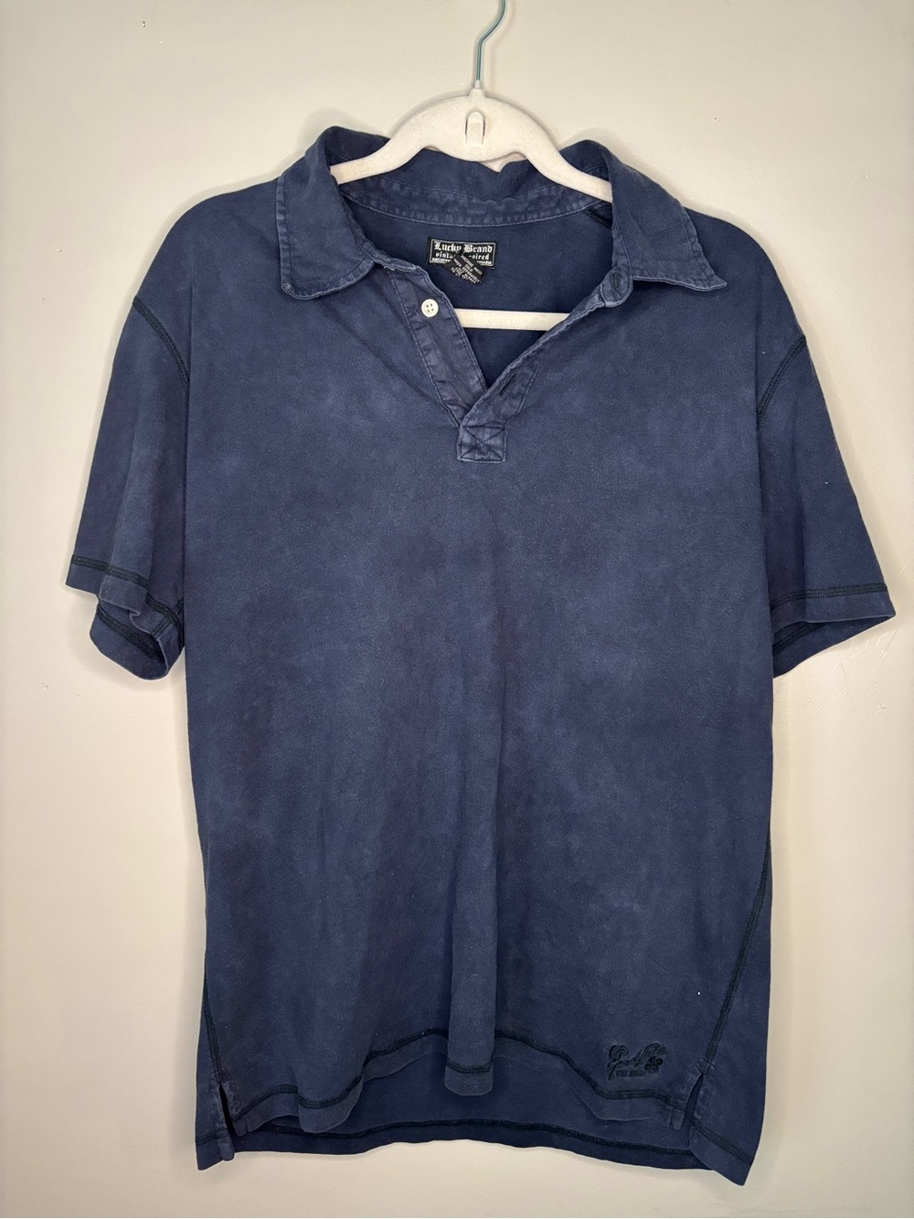 Lucky Brand Men's Washed Navy Polo